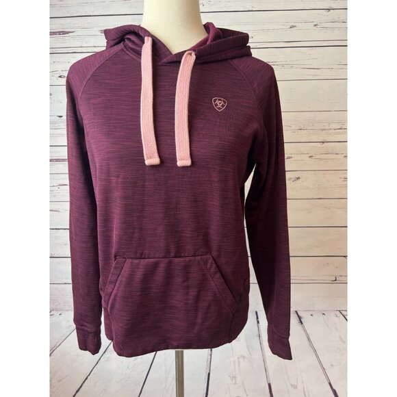 Ariat Tek Cold Series Sweatshirt‎ Hoodie Small Maroon Fleece Pullover Cowgirl - Picture 4 of 10